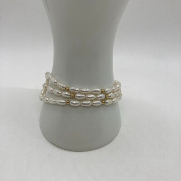 Vintage Jostens 3 Strand Freshwater Pearl Bracelet Employee Service HealthSpan - Picture 5 of 10